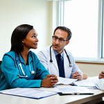 Risk Management in a Healthcare Setting**

"A diverse team of fully clothed healthcare professionals (doctor, nurse, administrator) in appropriate attire, gathered around a table in a brightly lit meeting room discussing risk assessment charts and protocols. Focus on collaboration and preventative measures. Safe for work, professional environment, modest clothing, perfect anatomy, natural proportions, family-friendly, high quality image."

**